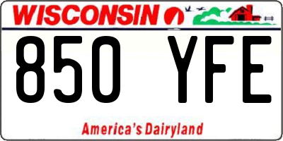 WI license plate 850YFE