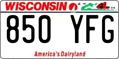 WI license plate 850YFG