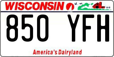 WI license plate 850YFH