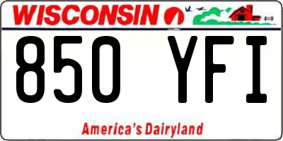 WI license plate 850YFI