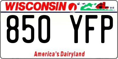 WI license plate 850YFP