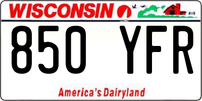 WI license plate 850YFR