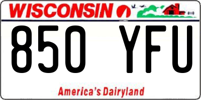 WI license plate 850YFU