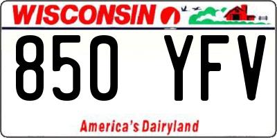 WI license plate 850YFV