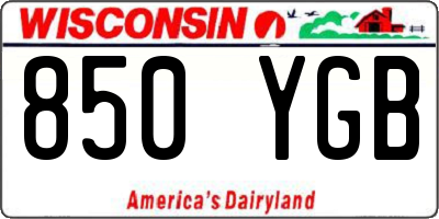 WI license plate 850YGB
