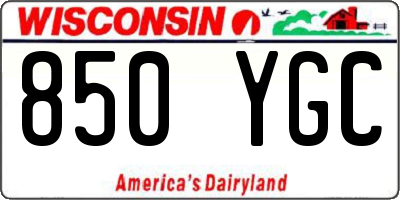 WI license plate 850YGC