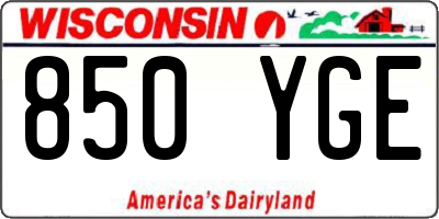 WI license plate 850YGE