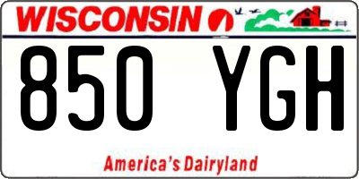 WI license plate 850YGH