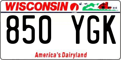 WI license plate 850YGK