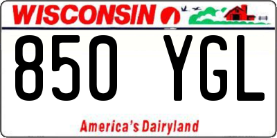 WI license plate 850YGL