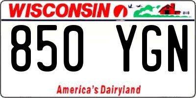 WI license plate 850YGN