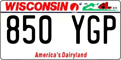WI license plate 850YGP