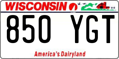WI license plate 850YGT