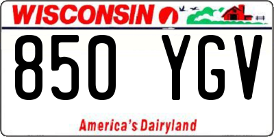 WI license plate 850YGV