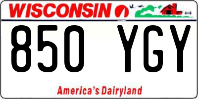 WI license plate 850YGY