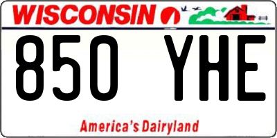 WI license plate 850YHE