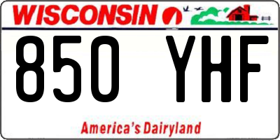 WI license plate 850YHF