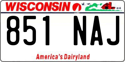 WI license plate 851NAJ