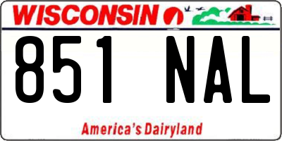 WI license plate 851NAL