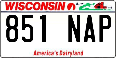 WI license plate 851NAP