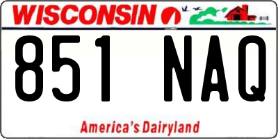 WI license plate 851NAQ