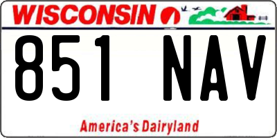 WI license plate 851NAV
