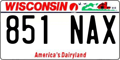 WI license plate 851NAX