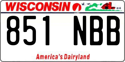 WI license plate 851NBB