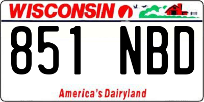 WI license plate 851NBD