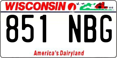 WI license plate 851NBG