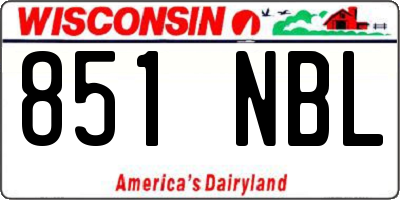 WI license plate 851NBL