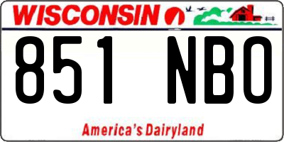 WI license plate 851NBO