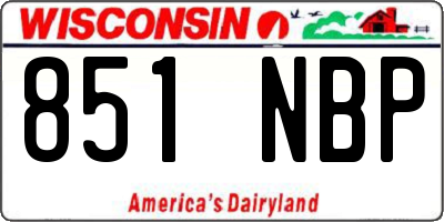 WI license plate 851NBP