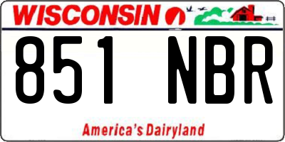 WI license plate 851NBR