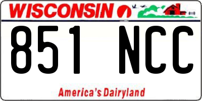 WI license plate 851NCC