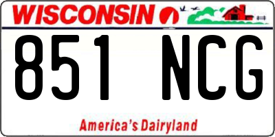 WI license plate 851NCG