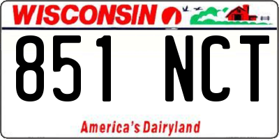 WI license plate 851NCT