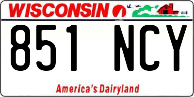 WI license plate 851NCY