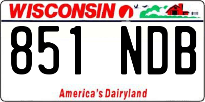 WI license plate 851NDB