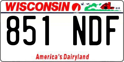 WI license plate 851NDF