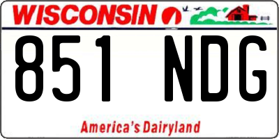 WI license plate 851NDG