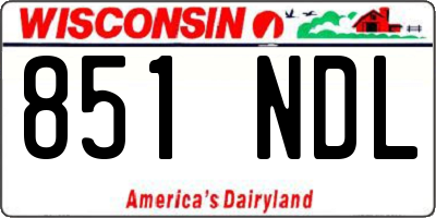 WI license plate 851NDL