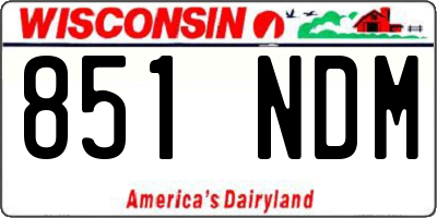 WI license plate 851NDM