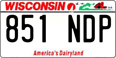 WI license plate 851NDP