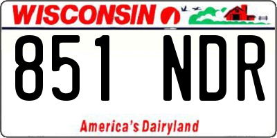 WI license plate 851NDR
