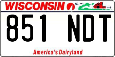 WI license plate 851NDT