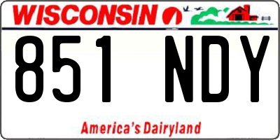 WI license plate 851NDY