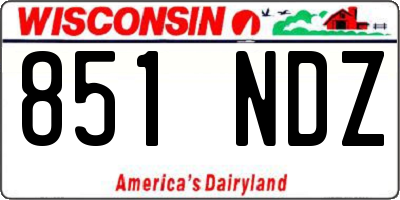 WI license plate 851NDZ