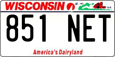 WI license plate 851NET