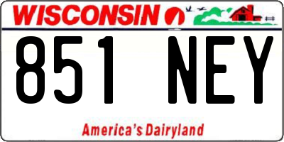 WI license plate 851NEY